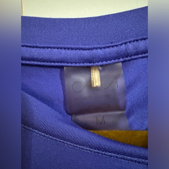 Calia by Carrie Underwood Blue Violet Short Sleeve Ruched Athletic Tee - Picture 4 of 7